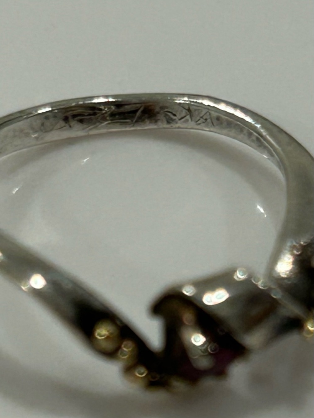 Delicate 14k Gold Twist Ring with Ruby-Red Stone - Picture 13 of 14